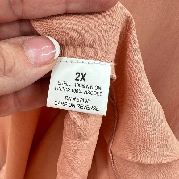 NATAYA Pink crepe embroidered split hem midi woman maxi timeless dress NWT 2X - Picture 6 of 11